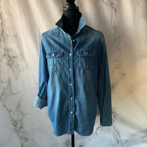 Mossimo Denim Long Sleeve Button Down Shirt